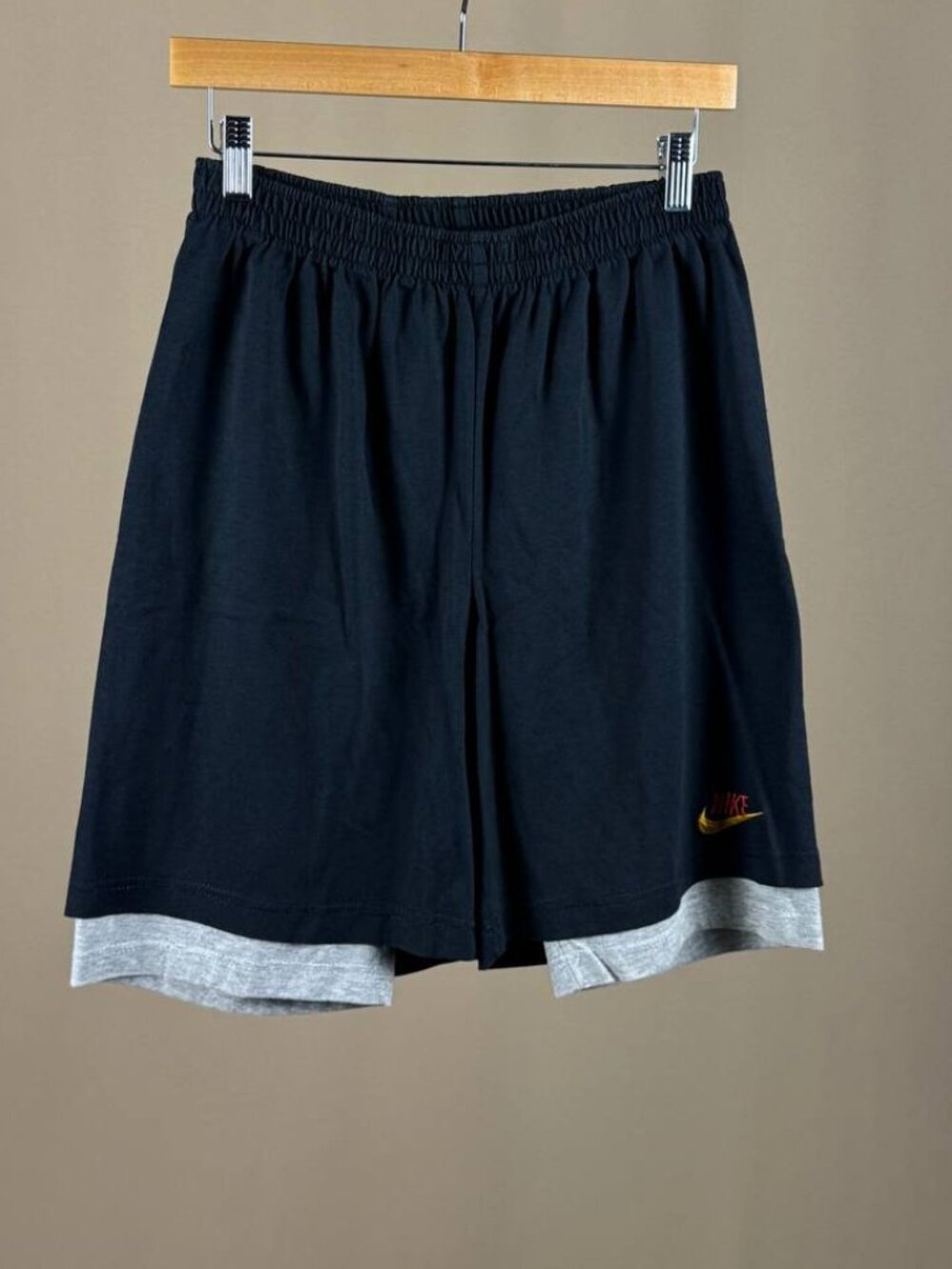 Vintage Nike Shorts Men's Medium Navy Gray Made in Canada Cotton Swoosh